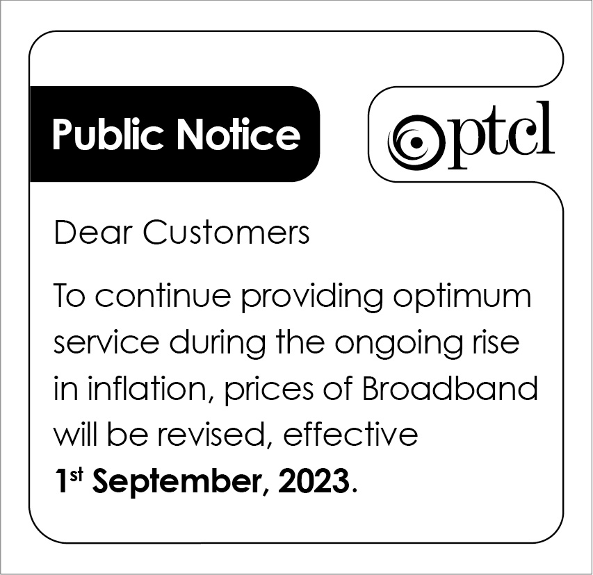 Public Notice Broadband Price Up